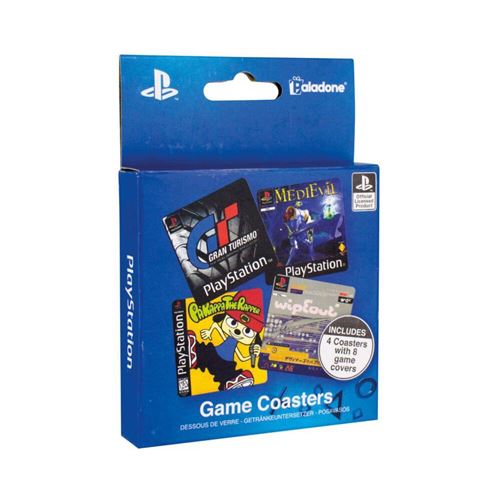 Playstation Jeu sous-Verres, Papercard, Multicolore, 1 x 9 x 9 cm