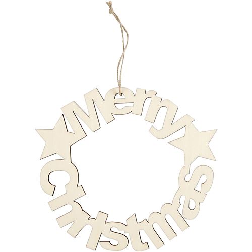 Creotime décoration en bois Joyeux Noël 22 cm chacun