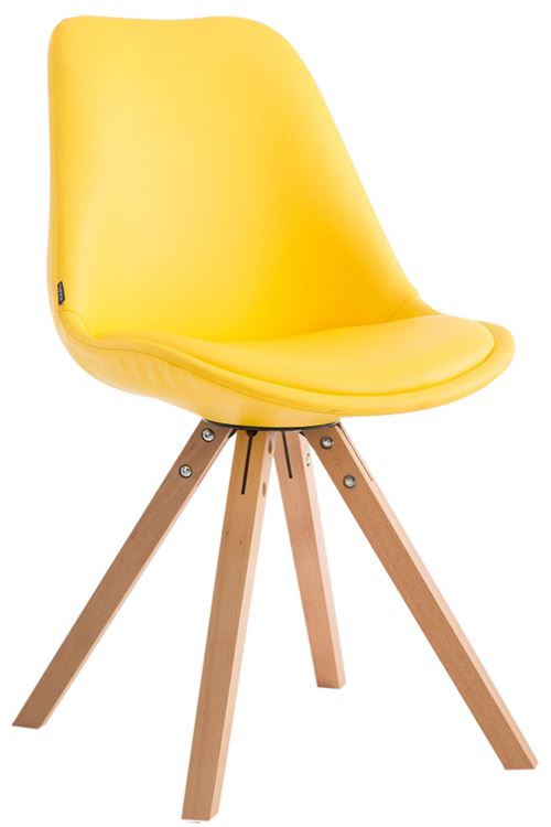 Chaise de salle à manger Laval pieds carrés nature - Siège Jaune