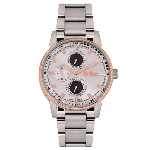 Lee Cooper Montre analogique multifonctions bracelet métal TAYLOR Argent