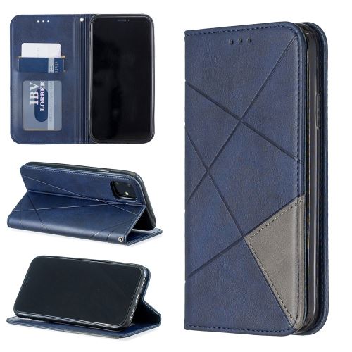 Etui en PU motif géométrique avec fentes pour cartes bleu pour votre Apple iPhone XR (2019) 6.1 pouces