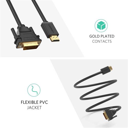 MMOBIEL Câble Adaptateur HDMI vers DVI - Bidirectionnel - DVI-D