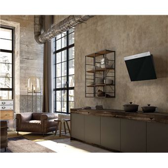 Hotte verticale inclinée DAISY 800mm inox/verre noir - classe A - débit FABER - 5816724