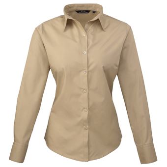 Premier Chemisier a manches longues Femme 48 FR Marron clair UTRW1090 Chemises et chemisiers de sport Achat prix fnac