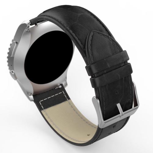 Bracelet de montre Compatible avec Samsung Galaxy Gear S2 Classic R732, Cuir - Noir