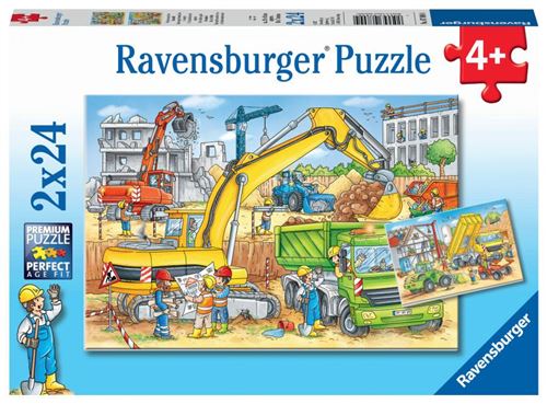 Ravensburger Puzzles 2X24 P - Beaucoup De Travail Sur Le Chantier