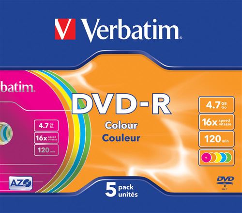 Verbatim Colours - 5 x DVD-R - 4.7 Go 16x