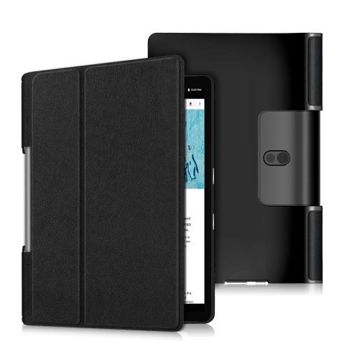 Housse Lenovo Yoga Smart Tab 10.1 noire avec Stand Etui coque noir de