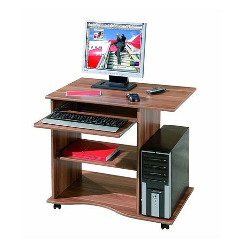 Paris Prix - Bureau Informatique à Roulettes tao 80cm Naturel