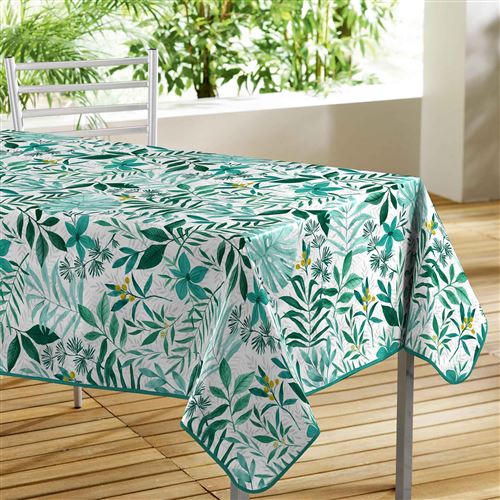 Nappe rectangle 140 x 240 cm pvc imprime sousbois Blanc