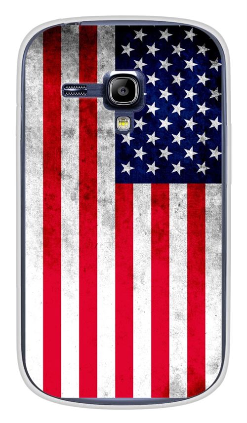 Coque en silicone imprimée compatible Samsung Galaxy S3 Mini Drapeau USA