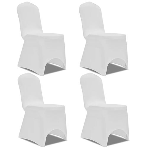 vidaXL Stoelhoes stretch 4 stuks wit