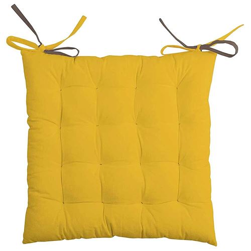 Coussin de chaise - 2 faces Moutarde taupe 40 cm