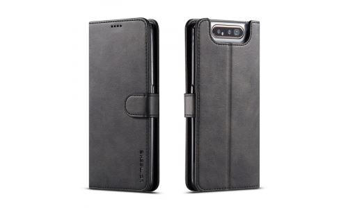 Etui type portefeuille pour Galaxy A80/A90 noir gamme LC.IMEEKE