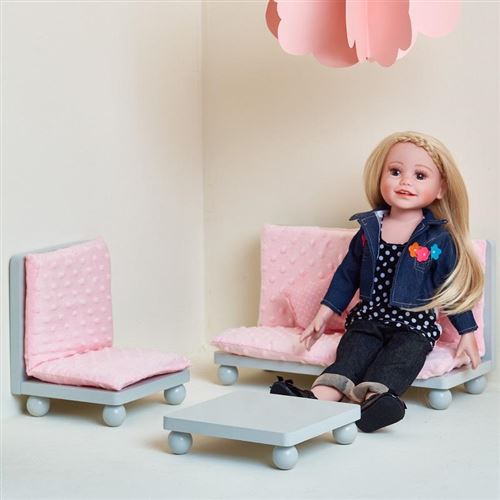 Olivias salon canapé fauteuil table base poupée poupon jeux jouet TD-11930A/BG