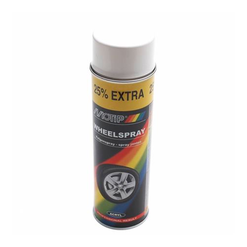 Bombe de peinture motip pro acrylique jantes blanc aerosol 500ml (04003)