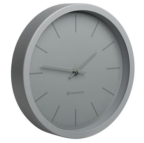 Bresser 8020312HUN000 MyTime Horloge murale radio-pilotée Acier Inoxydable Gris Clair 25 x 4,6 x 25 cm