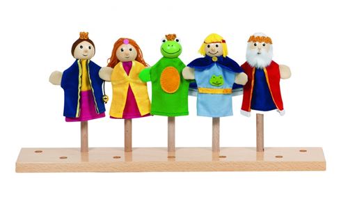 Goki marionnettes à doigt Set Frog King 5 Pieces 10-12cm