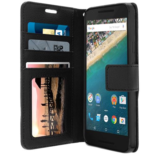 Housse LG Google Nexus 5X avec coque interne en silicone gel sur mesure - Noir