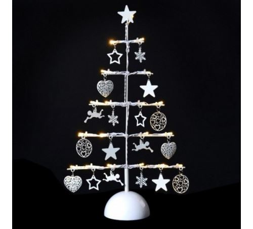 Sapin lumineux en métal blanc