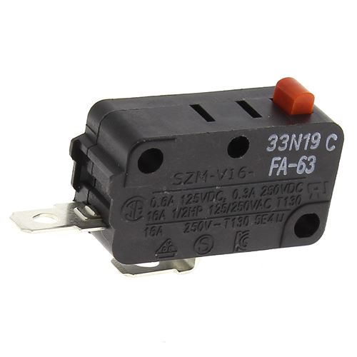 Microswitch 2 cosses pour Micro-ondes Bosch, Broyeur vegetaux Bosch, Meuleuse Ryobi, Centrale vapeur Calor, Trancheuse Krups, Centrale vapeur Siemens,