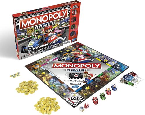 Monopoly Gamer Mario Kart Jeu de Société pour Adultes & Enfants Famille Classique des Jeux de Plateau Jeu de Communion pour 2 à 4 Personnes à partir de 8 Ans