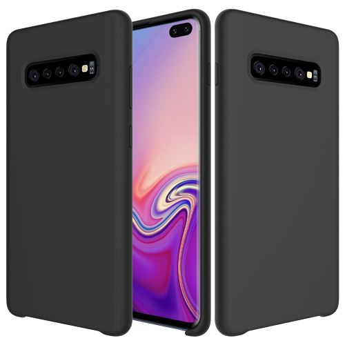 Coque en silicone liquide noir pour votre Samsung Galaxy S10 Plus