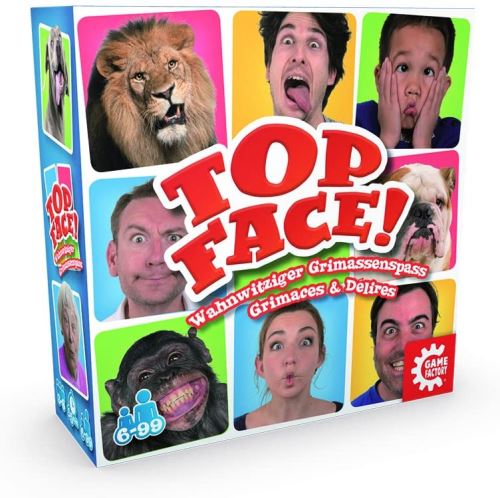 GAMEFACTORY 646170 Top Face, Amusement de Grimper Amusant, Jeu de fête, Jeu de Famille pour 3 à 8 Joueurs