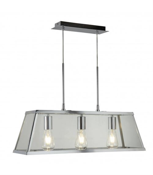 Suspension 65 cm Voyager, chrome et verre