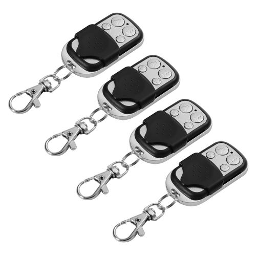 Alpexe 4pcs Télécommande Universel Clonage Portail Electrique Garage Ouvre-Porte Fob 433mhz Remplacement Porte Clé HS641