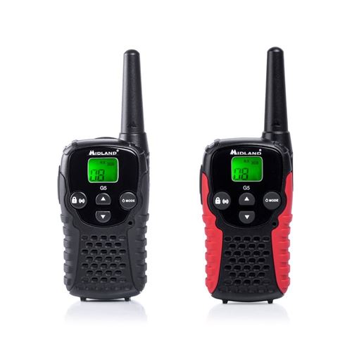 Midland c1192.03 Talkie Walkie avec casque, Noir et rouge