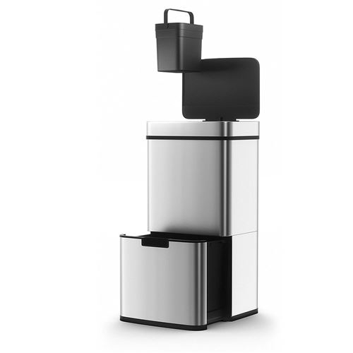 Poubelle De Cuisine Automatique NARVIK Argent Acier inoxydable 75L