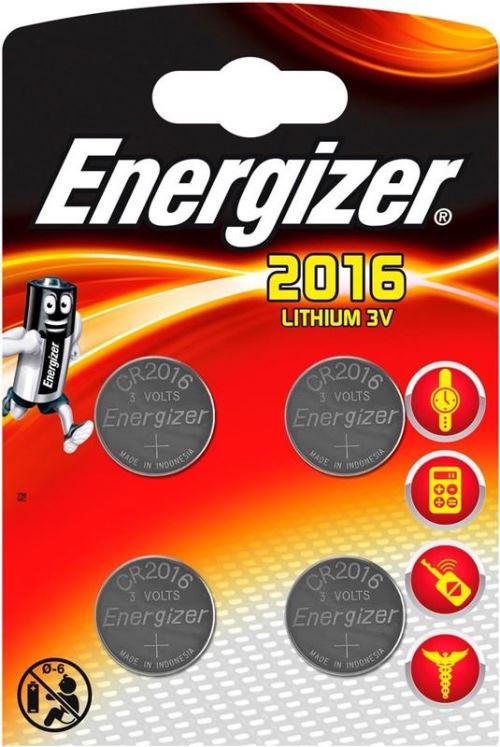 Pile bouton CR 2016 lithium Energizer 90 mAh 3 V 4 pc(s)