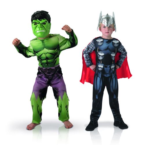 Déguisement avengers : bi pack thor et hulk : taille m rubie's