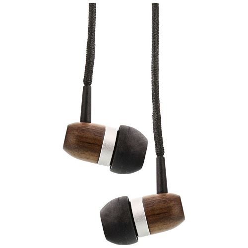 InLine woodin-ear - In-ear hoofdtelefoons met micro - inwendig - met bekabeling - 3,5 mm-stekker - walnoothout