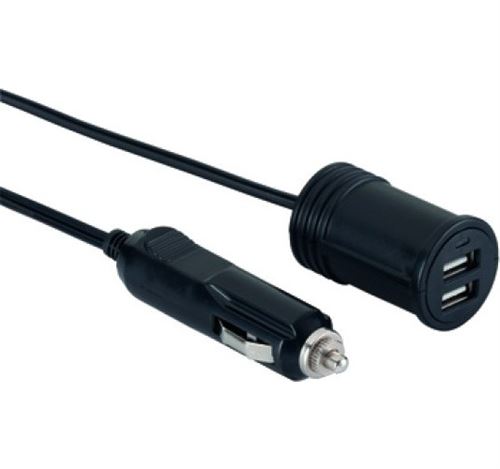 Grundig chargeur de voiture double USB 12V Volt avec cordon noir 3,1A