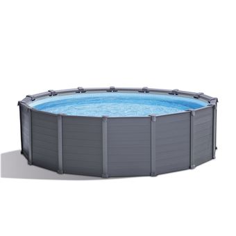 Piscine tubulaire Intex - Ronde - Ggraphite - 4,17 x 1,09 m - Gris