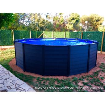 Piscine tubulaire Intex - Ronde - Ggraphite - 4,17 x 1,09 m - Gris