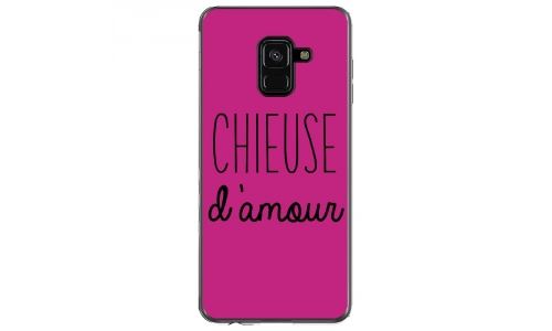 Coque souple pour Samsung Galaxy A8 2018 avec impression Motifs Chieuse d'Amour fushia