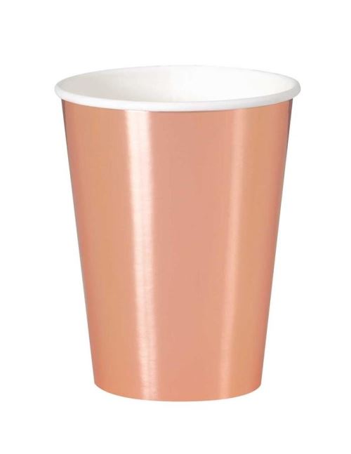 Unique tasses de fête 355 ml 8 pièces or rosé