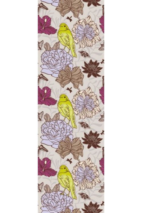 Fleurs Papier Peint Photo/Poster Autocollant - Fantaisie Florale (250x79 cm)
