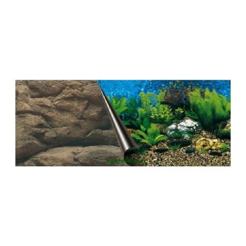 Meilleurs prix pour ebi poster fond d'aquarium - 80 x 40 cm - imprimé rocher / mer