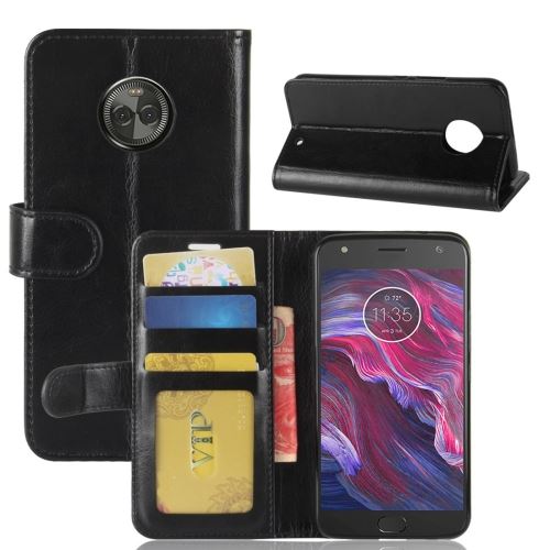 Motorola Moto X4 Housse Etui Cuir PU Noir Texture Peau ALS48886