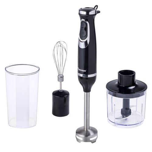 BESTRON Mixeur ASMS600 Mixeur Plongeur 3 en 1 - 600W - Noir