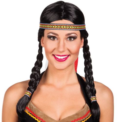 PERRUQUE INDIENNE KEWANEE AVEC BANDEAU  Noir