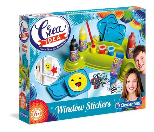 Clementoni set de bricolage autocollants de fenêtre faire junior 29 x 22,5 cm 15-pièce