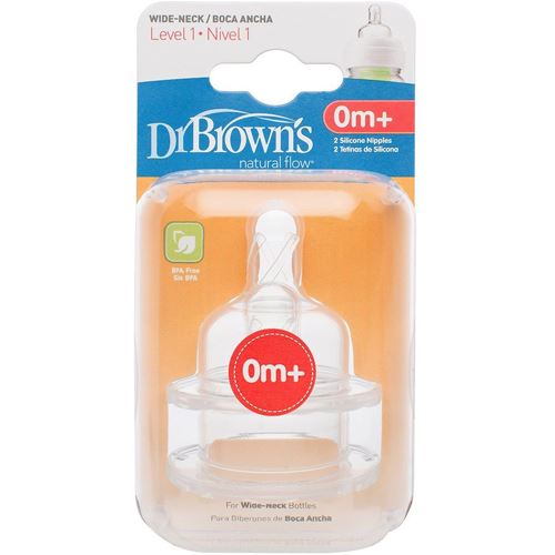 Dr Brown's Lot de 2 Tétines 0m+ Niveau 1