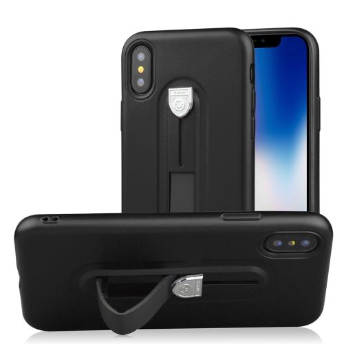 Iphone X / Xs Coque Protection Plastique Effet Givré Noir Als81023