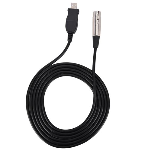 Lien de microphone Adaptateur Cordon XLR femelle vers USB MIC Link Ligne de câble noir
