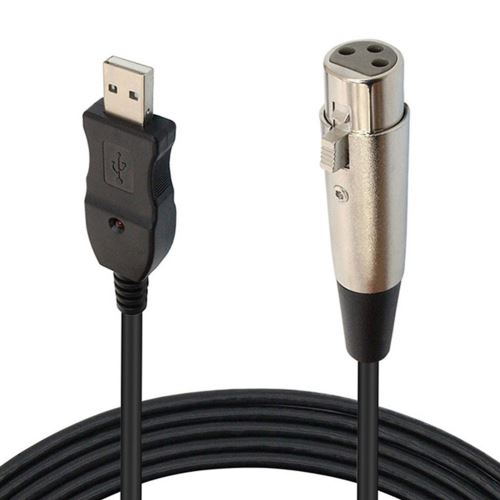Câble adaptateur XLR femelle vers USB 2.0 à 3 broches pour microphone - 2,8  m